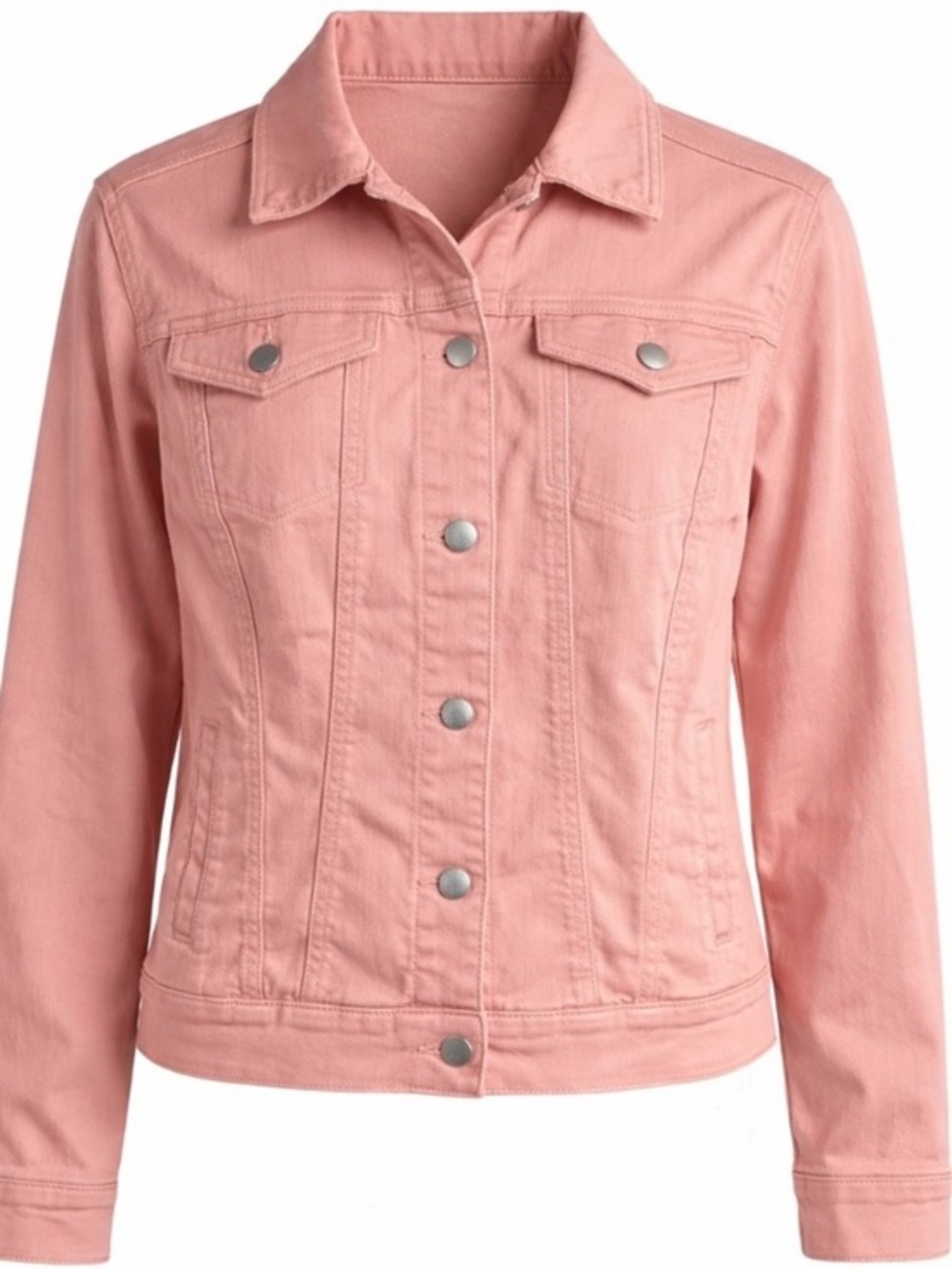 Market & Spruce Camila Denim Jacket 1X Pink Stretch Boyfriend Fit